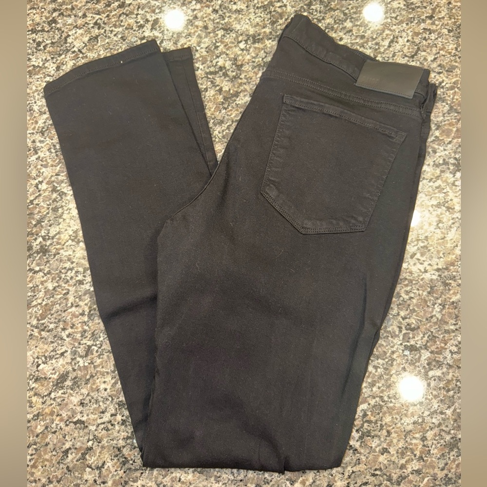 PAIGE Men's Dark Black Straight Jeans